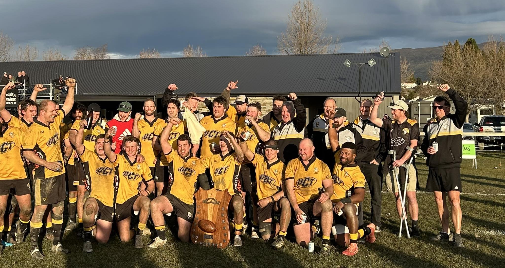 Upper Clutha celebrate their Otago Countrywide final win. PHOTO: SUPPLIED