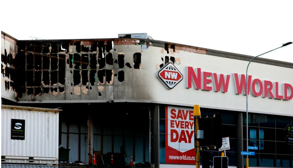 The massive blaze at the supermarket took more than 10 hours to put out and left the building...