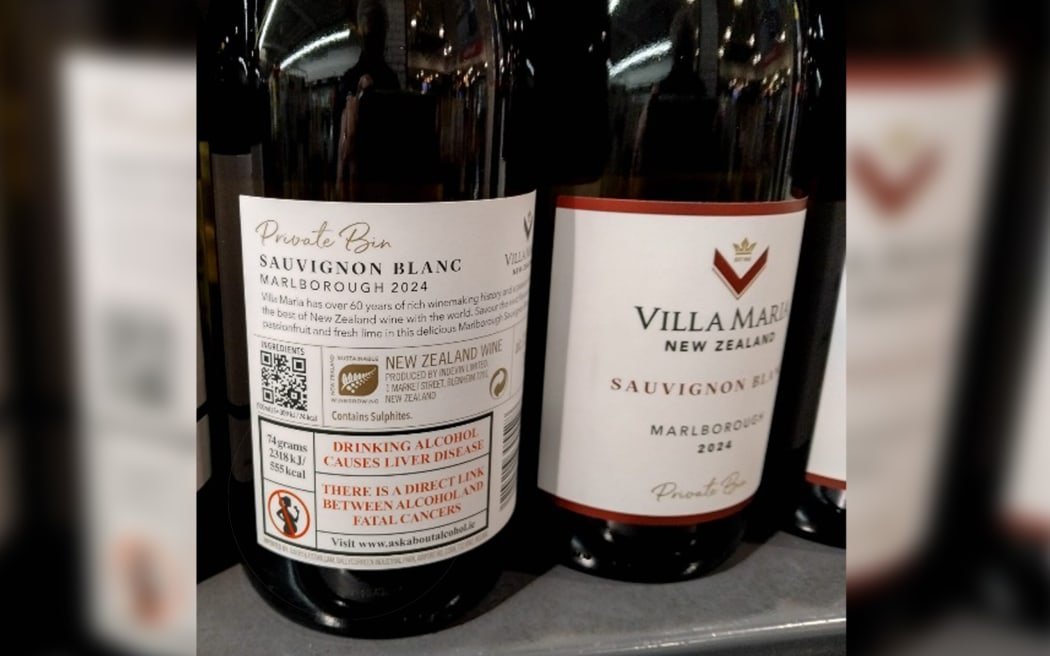 A warning label about the direct link between alcohol and cancers now appears on Villa Maria...