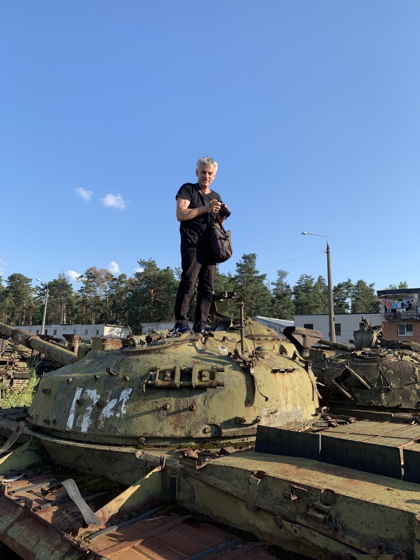 Vincent Ward on a recent trip to the Ukraine for a film project. Photo: supplied