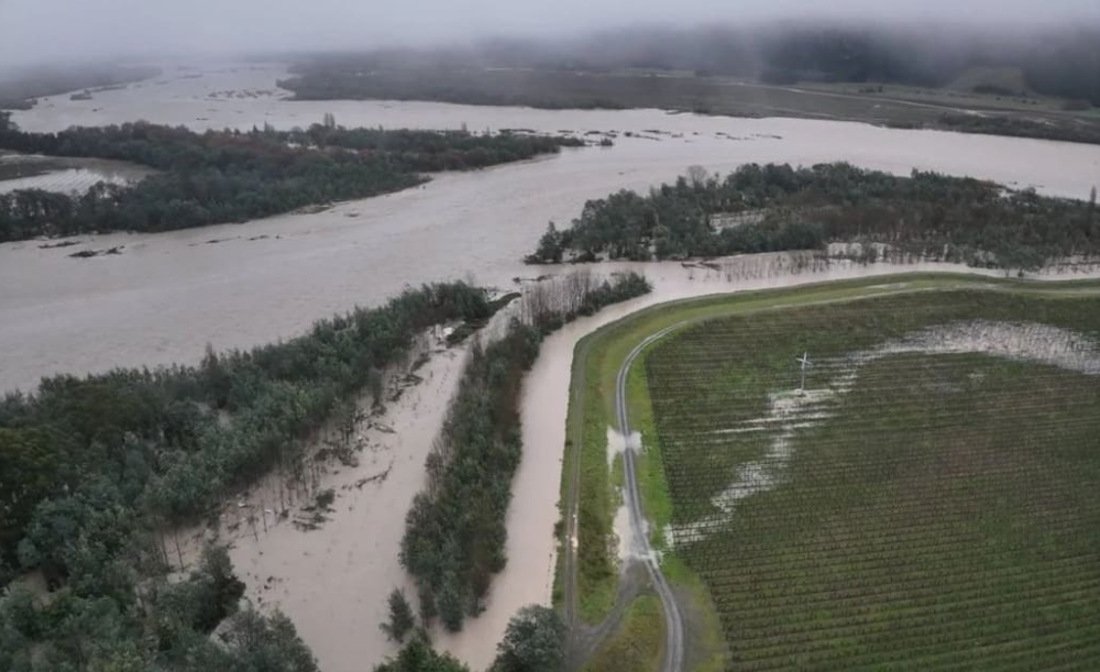 The Waihopai and Wairau rivers after heavy rain at the top of the South Island late last month....