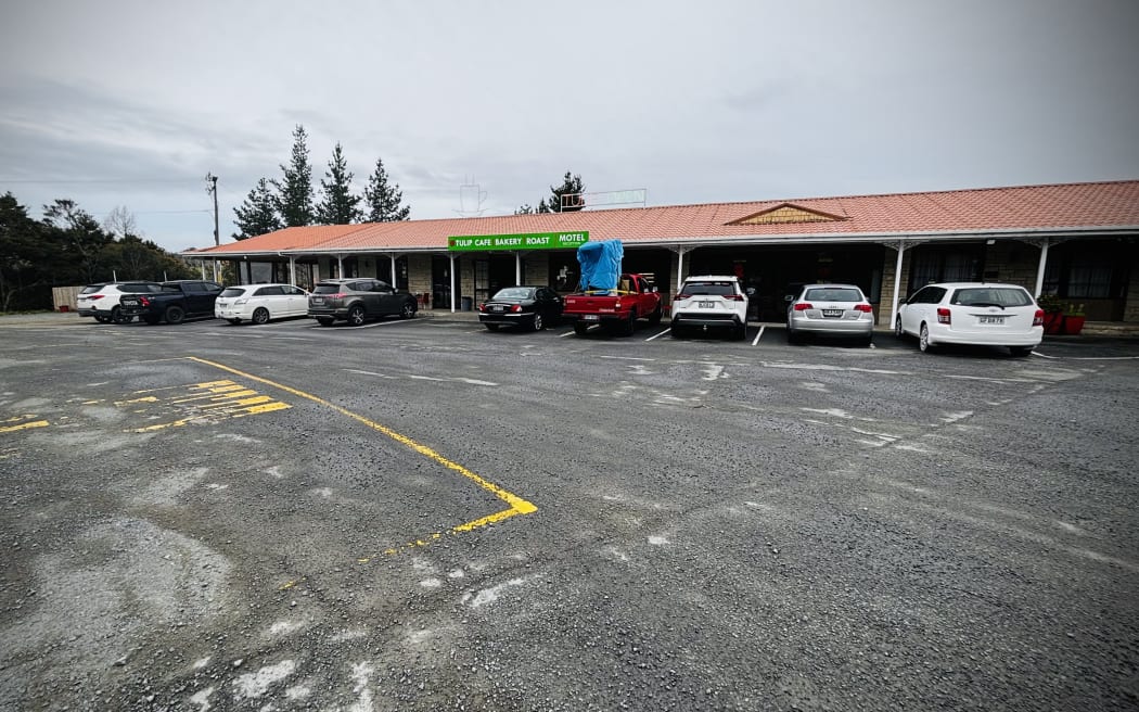 The bus had stopped at this Kaiwaka carpark. Photo: RNZ
