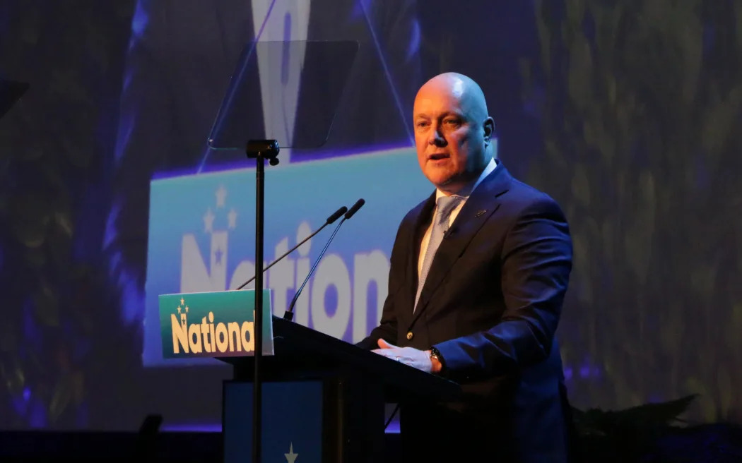 Prime Minister Christopher Luxon addresses 550 delegates at the annual National Party conference...