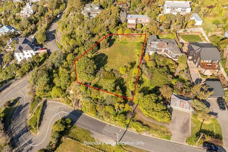 The 1140sqm land for sale at 1 Kinsey Terrace. In the background is Stefan and Bruni's house....
