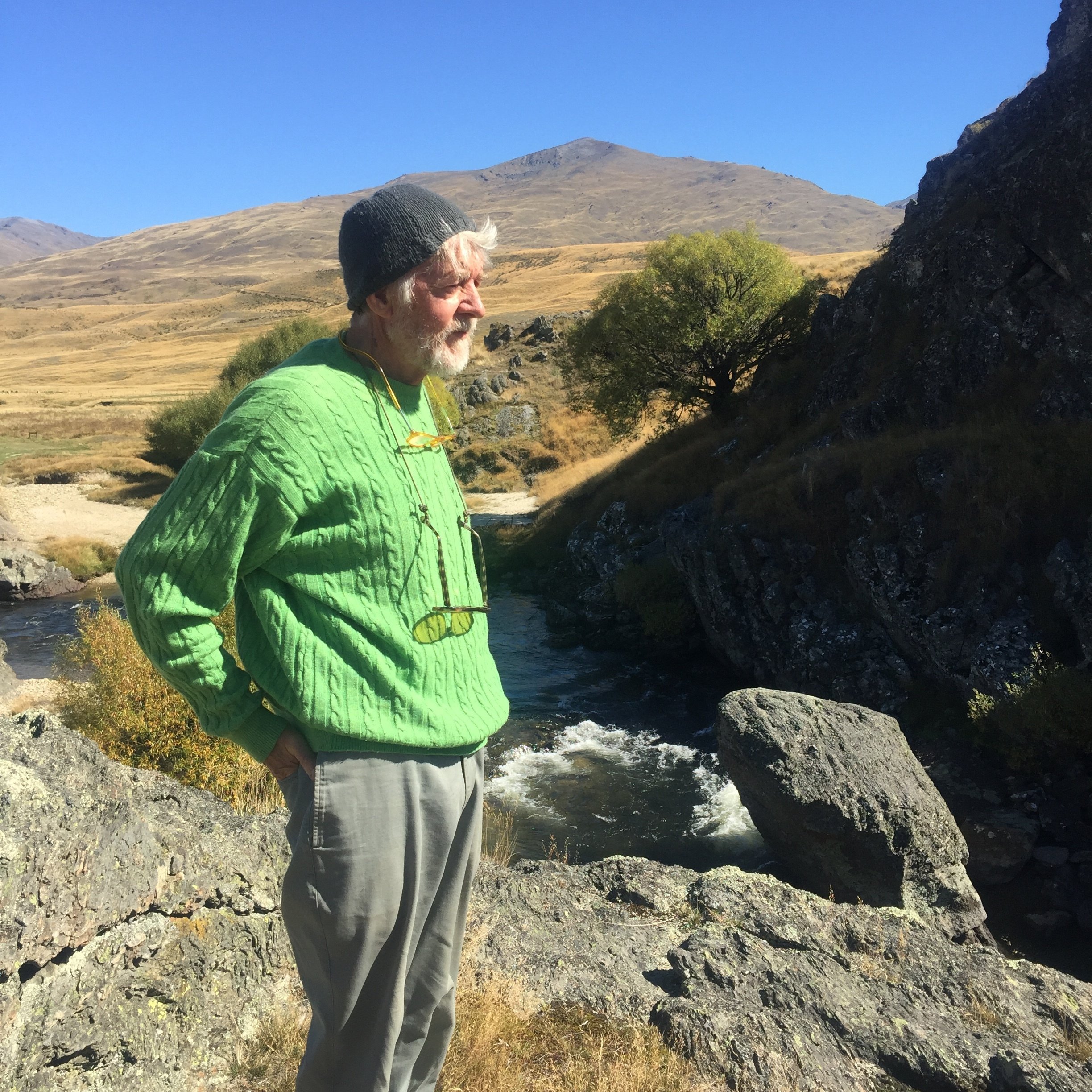 Poet and environmentalist Brian Turner at the Nevis River in February this year. PHOTO: SUPPLIED

