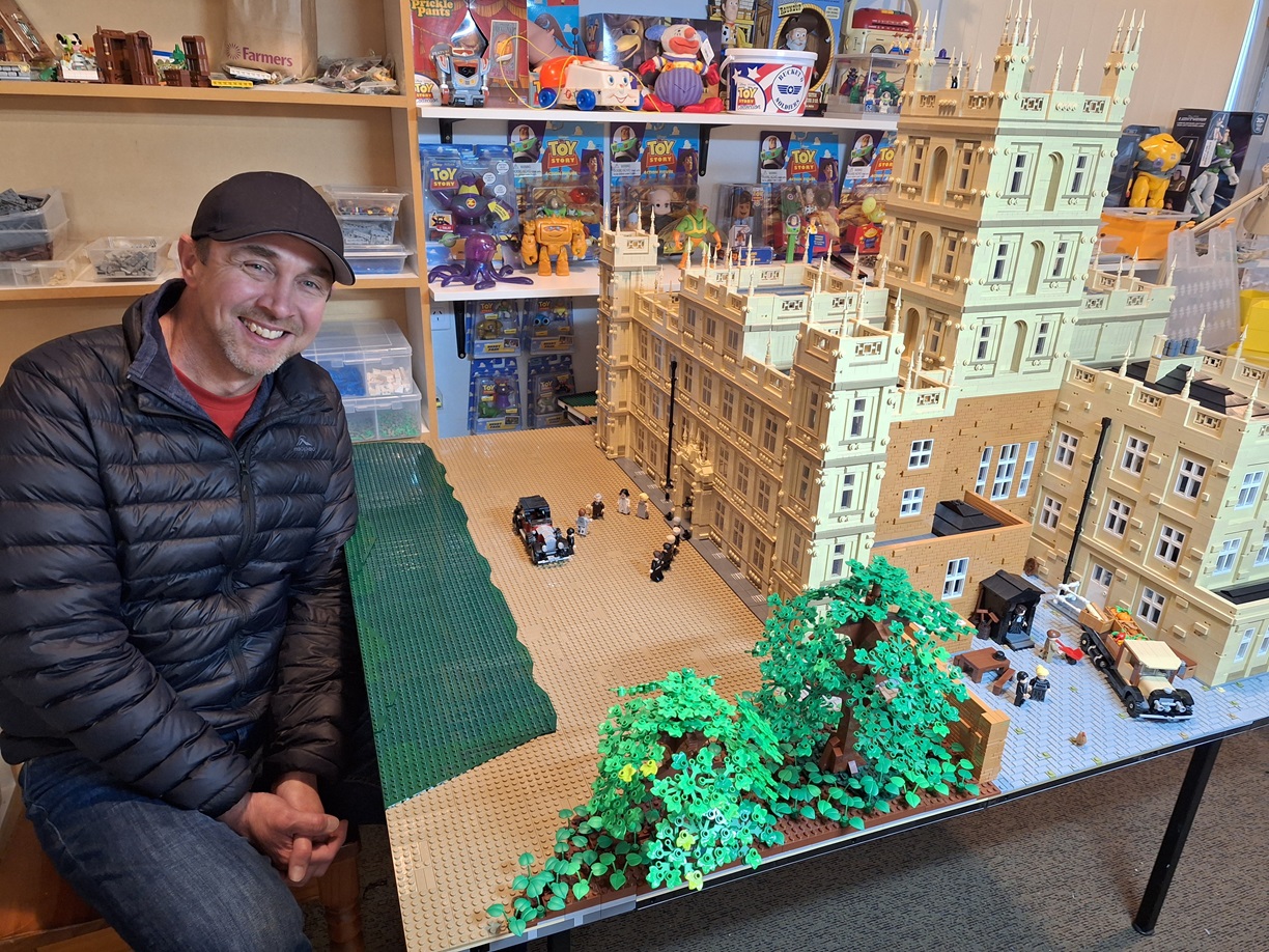 Andy Blay examines his Downton Abbey-inspired model, which will be on display at The Southland...