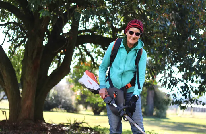 Penny Clark has swapped council meetings for a caravan on the Earnscleugh Castle lawn, restoring...