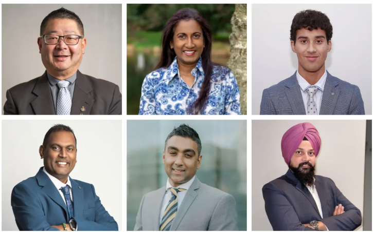 Clockwise from top left - Sam Yau, Samantha Samuel, Avi Aulakh, Prabhjeet Singh, Moneel Pratap,...