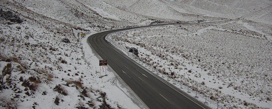 Central Otago's Lindis Pass (SH8) this morning. Photo: NZTA