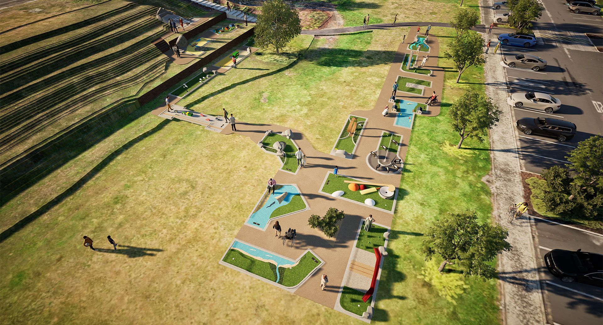 A concept design for the new 18-hole mini golf course at EA Networks Centre in Ashburton. PHOTO:...