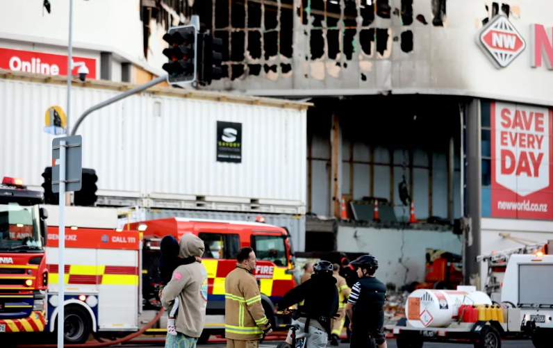 A major fire destroyed the Victoria Park New World supermarket in June. Photo: RNZ/Marika Khabazi