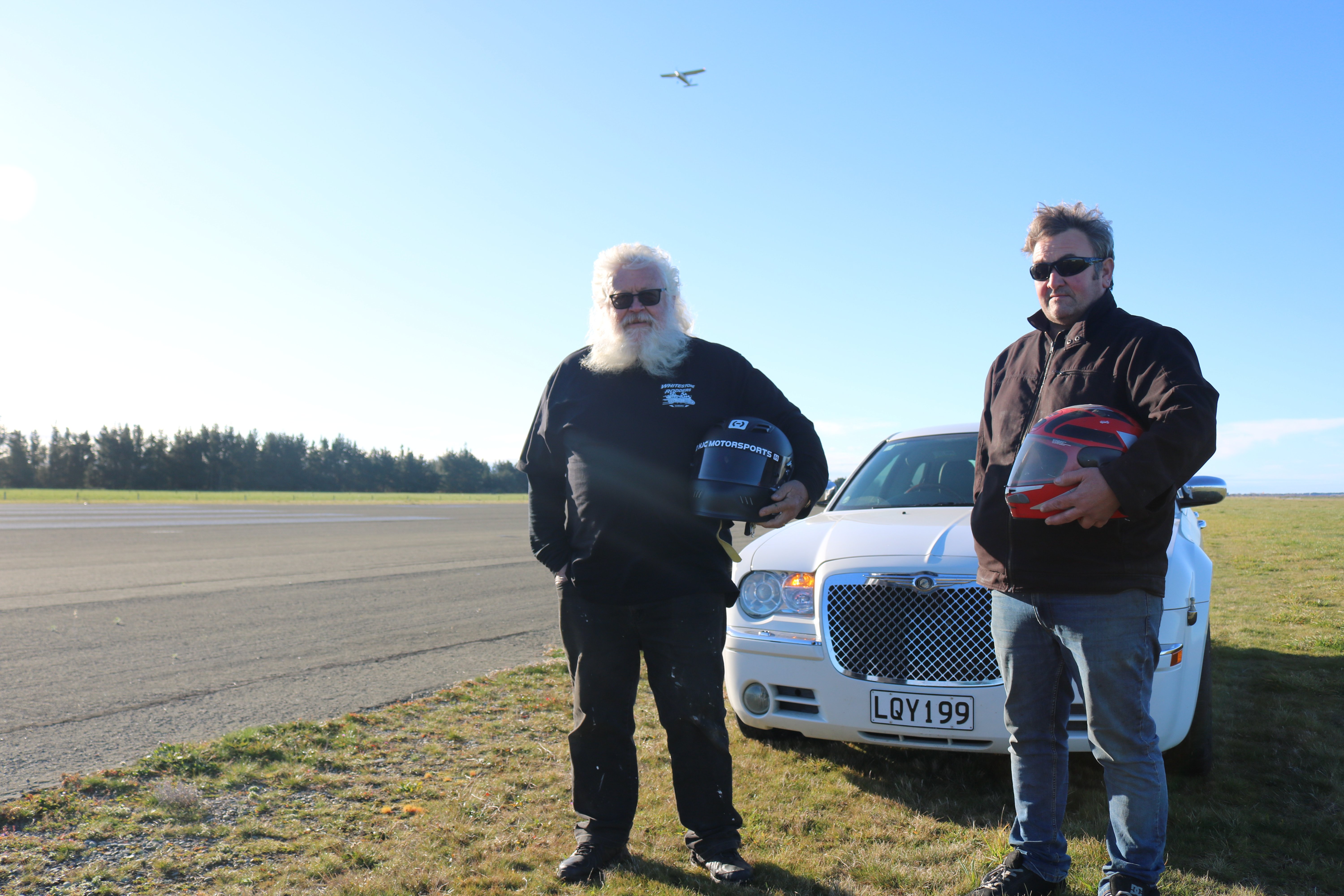 Whitestone Rodders club president Geoff Omnett (left) and club committee member Murray Mackenzie ...