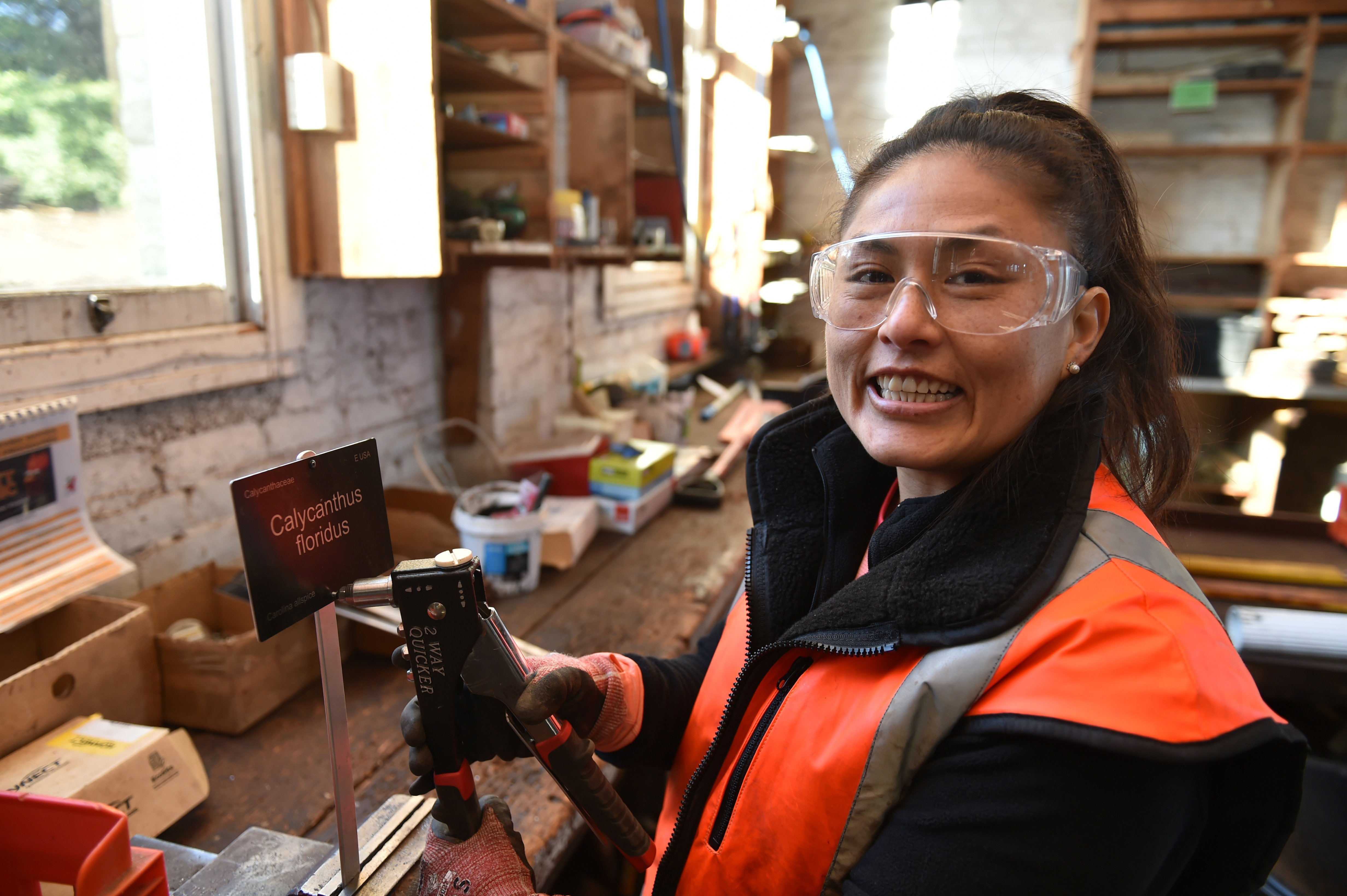 Dunedin Botanic Garden apprentice Niceda Chavez Atencia in the workshop on Monday. PHOTO: GREGOR...