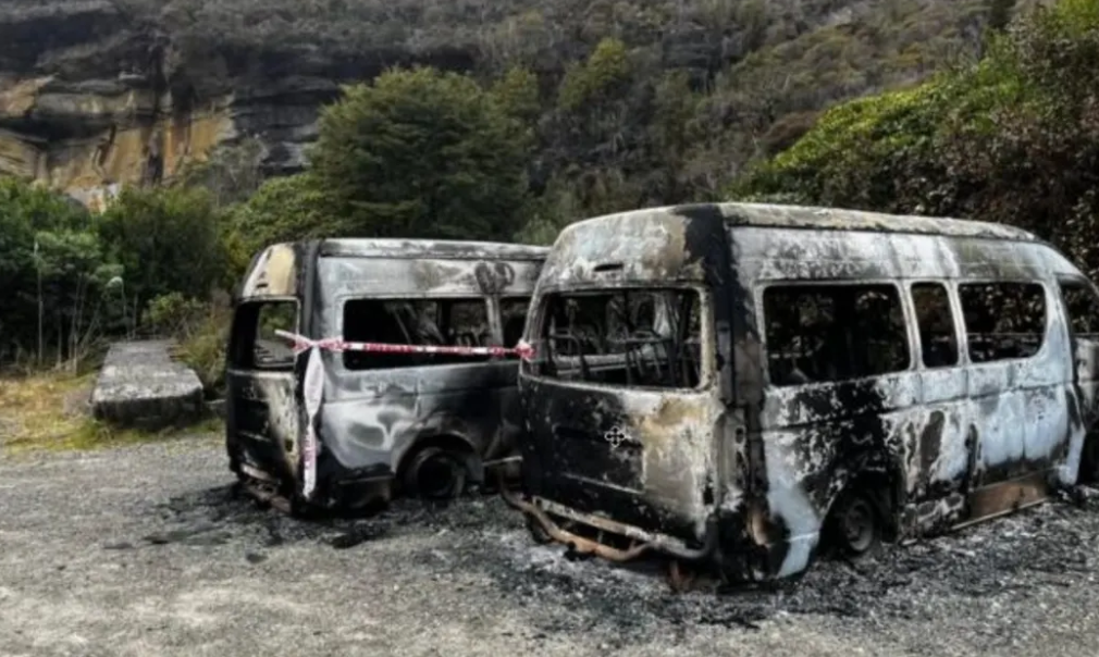 Vans were destroyed in a blaze on August 14. Photo: Supplied