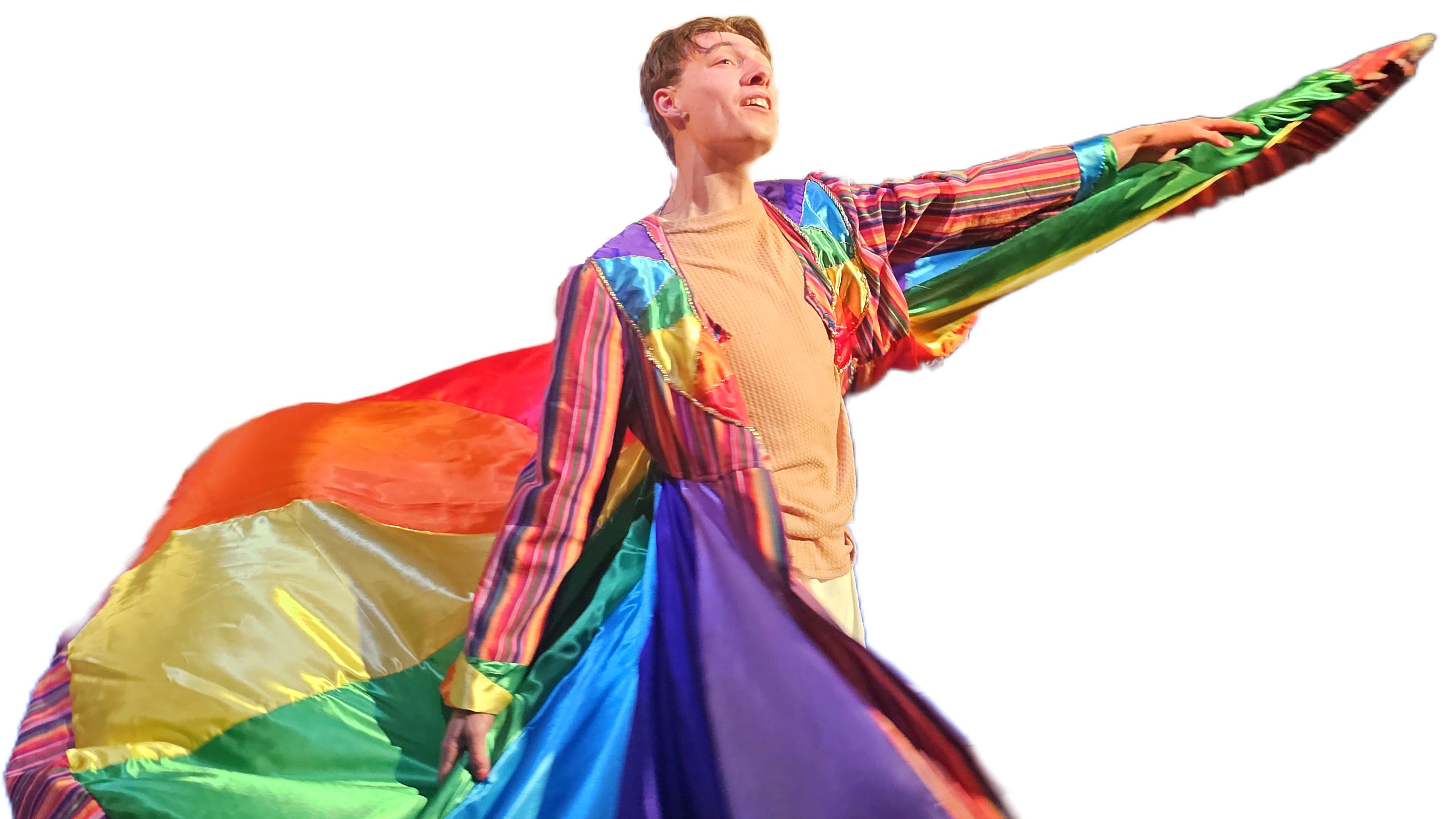 Oliver Barge (Joseph) shows off his magnificent coat of many colours.
