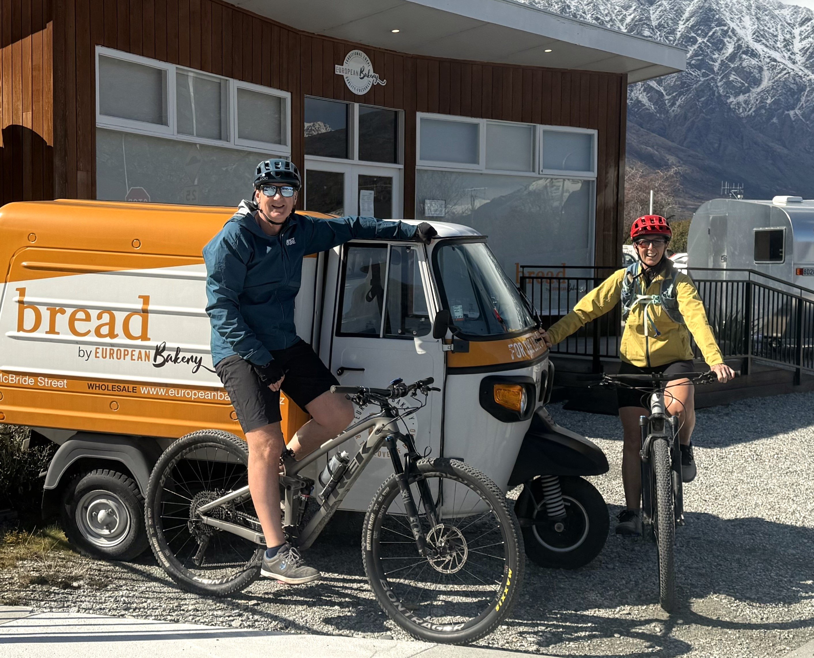European Bakery owners Peter Price and Amanda O’Donoghue with delivery vehicle ‘Luigi’