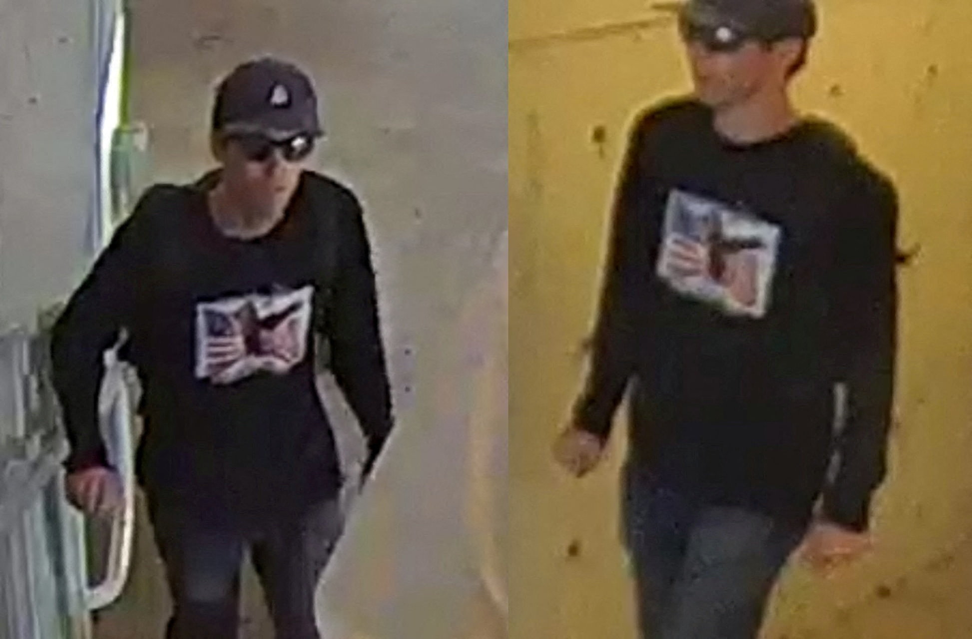A combination photo shows a person of interest in the fatal shooting of US right-wing activist ...