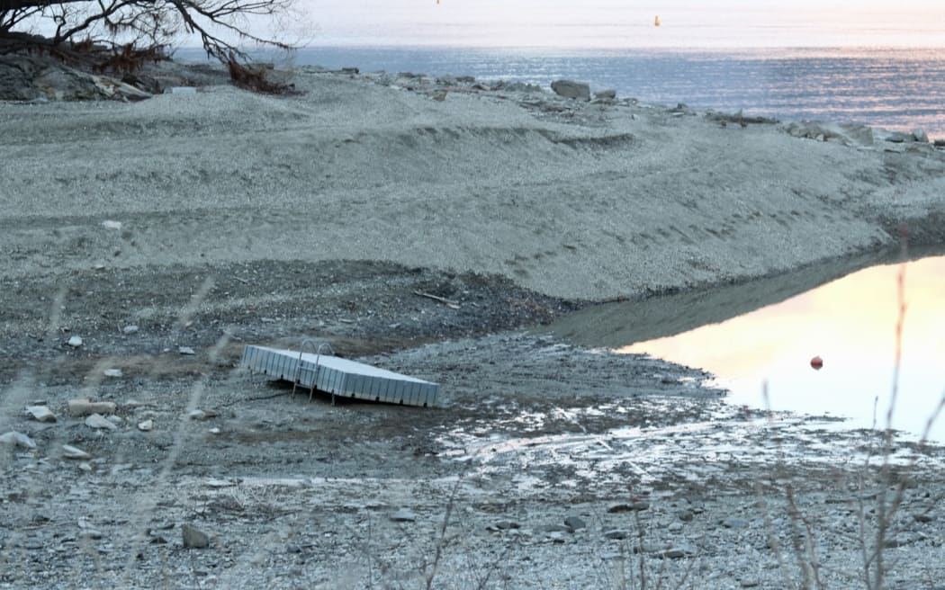 The lake at 340m. Contact Energy's Boyd Brindson said it was unlikely to ever drop as low as 330m...