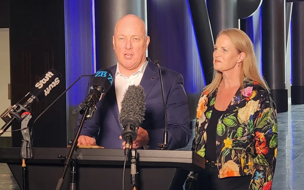 Prime Minister Christopher Luxon and Tourism and Hospitality Minister Louise Upston. Photo: RNZ...