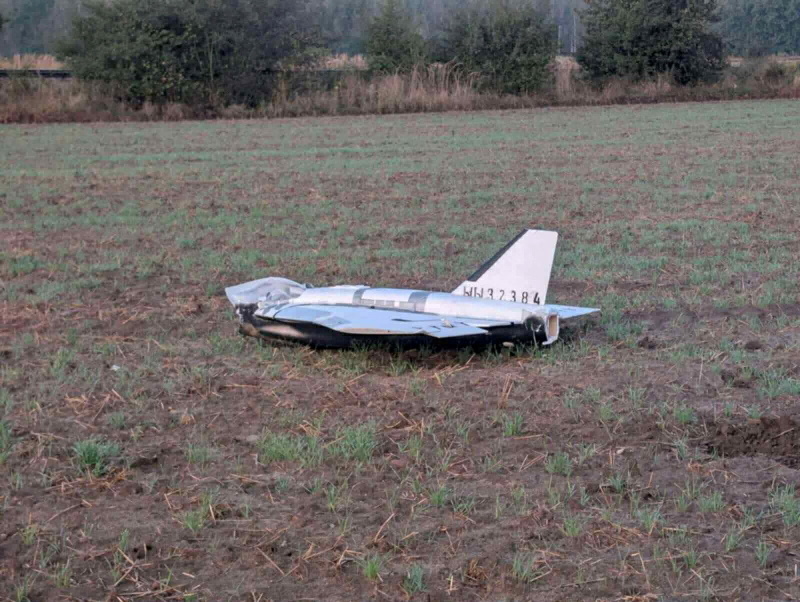 A damaged drone lies after falling in the eastern Polish village of Czosnowka. Photo: Reuters