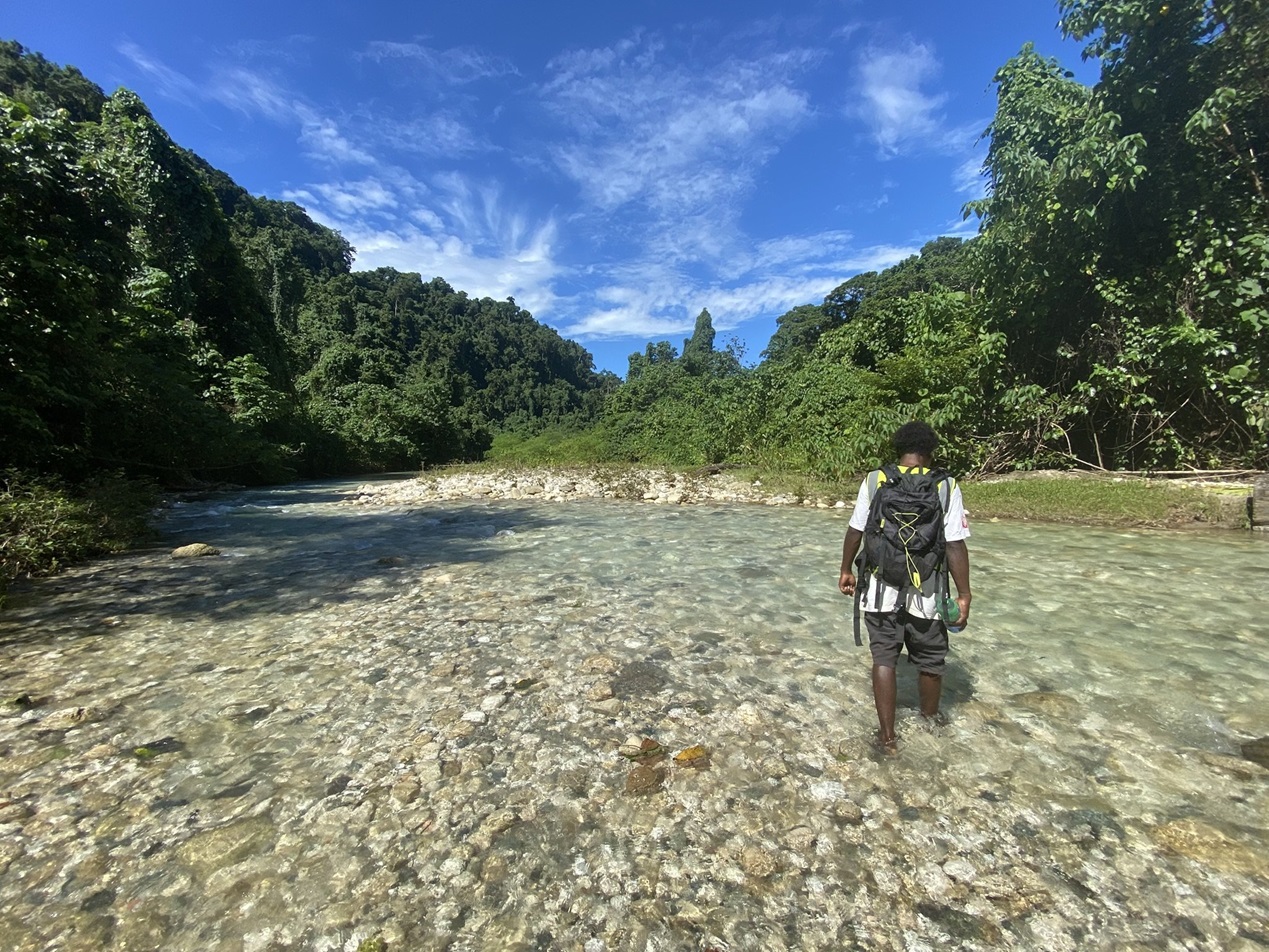 The walk to Tenaru Waterfall.