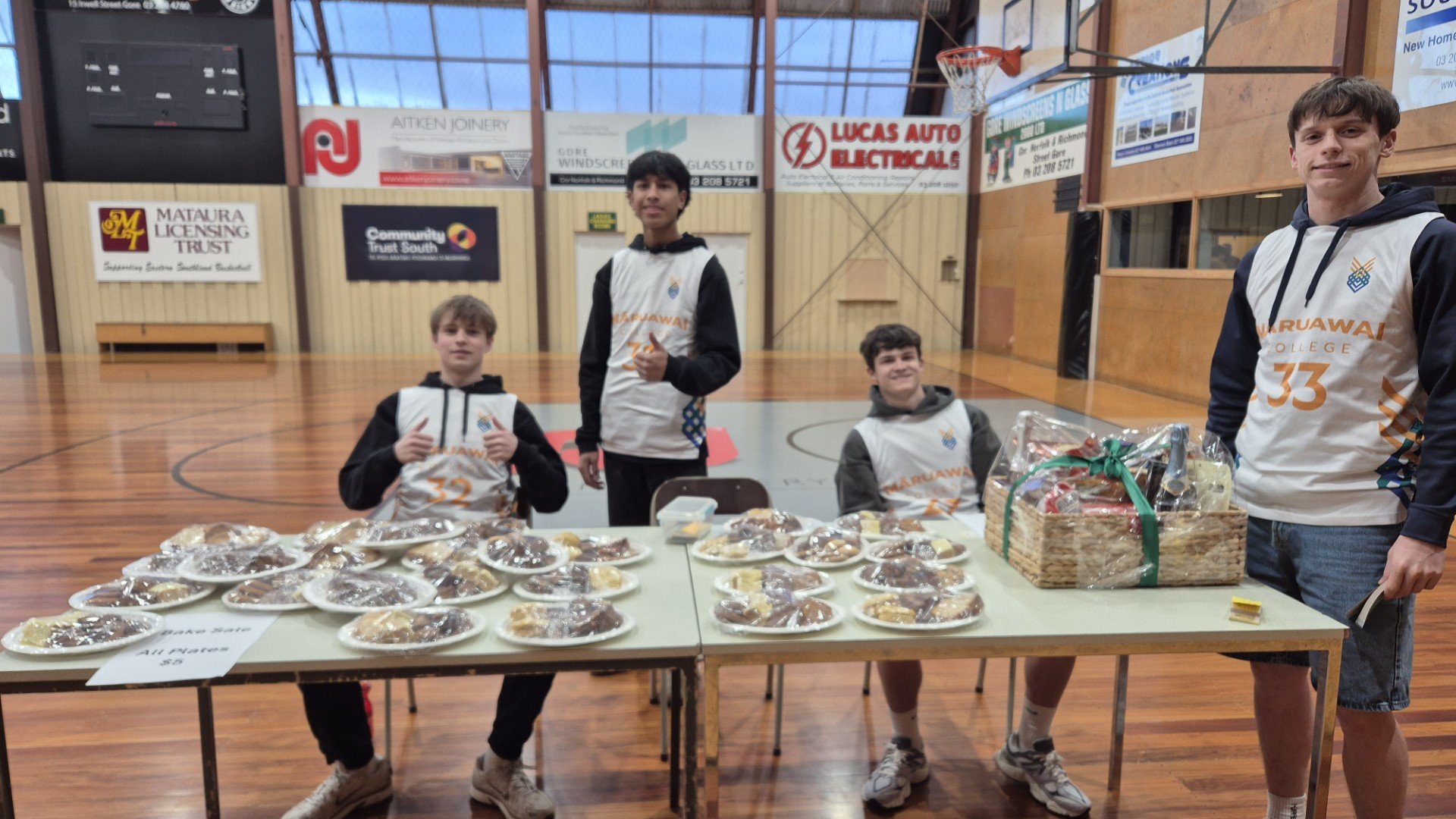 Māruawai College Senior Basketball players (from left) Tom Abernethy, 18, Abdul Muhaimin Abdul...