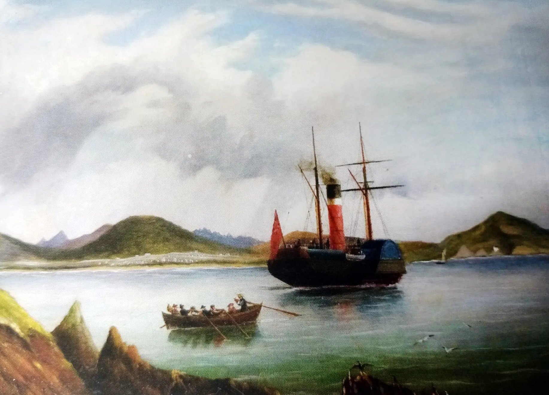 Coming ashore from the Geelong at Waikouaiti in 1863. PHOTO: WAIKOUAITI COAST HERITAGE CENTRE