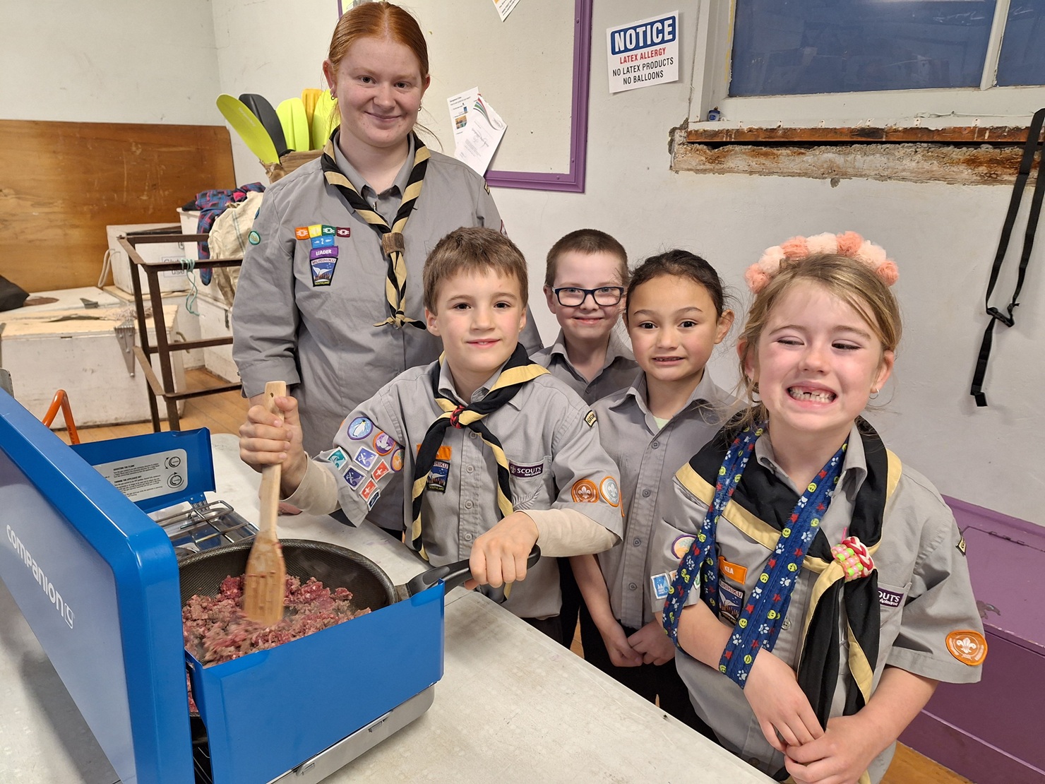 Georgetown Scout Group Kea leader Briana Sansom oversees (from left) Corban Sanderson, Brydon...