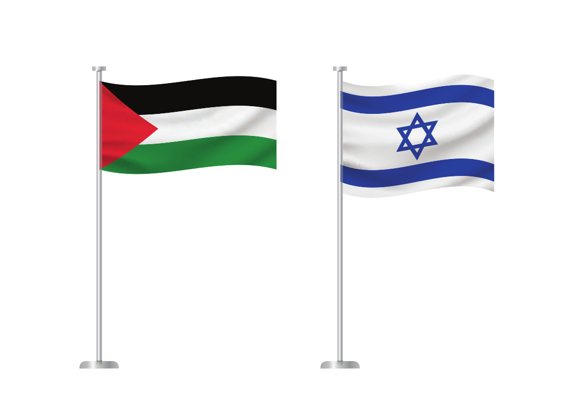 Flagging interest in the Palestine and Israel flags. GRAPHIC: GETTY IMAGES