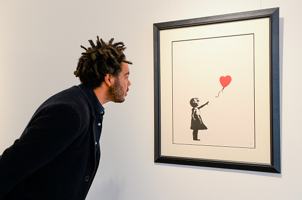 Girl With Balloon by Banksy. Photo: Getty Images 