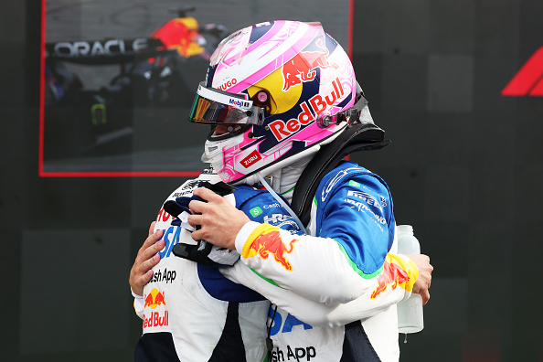 Liam Lawson wearing his Red Bull helmet at the Netherlands Grand Prix. Photo: Getty Images 