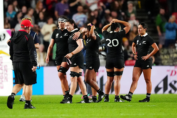 A dejected Black Ferns. Photo: Mike Egerton/PA Images via Getty Images