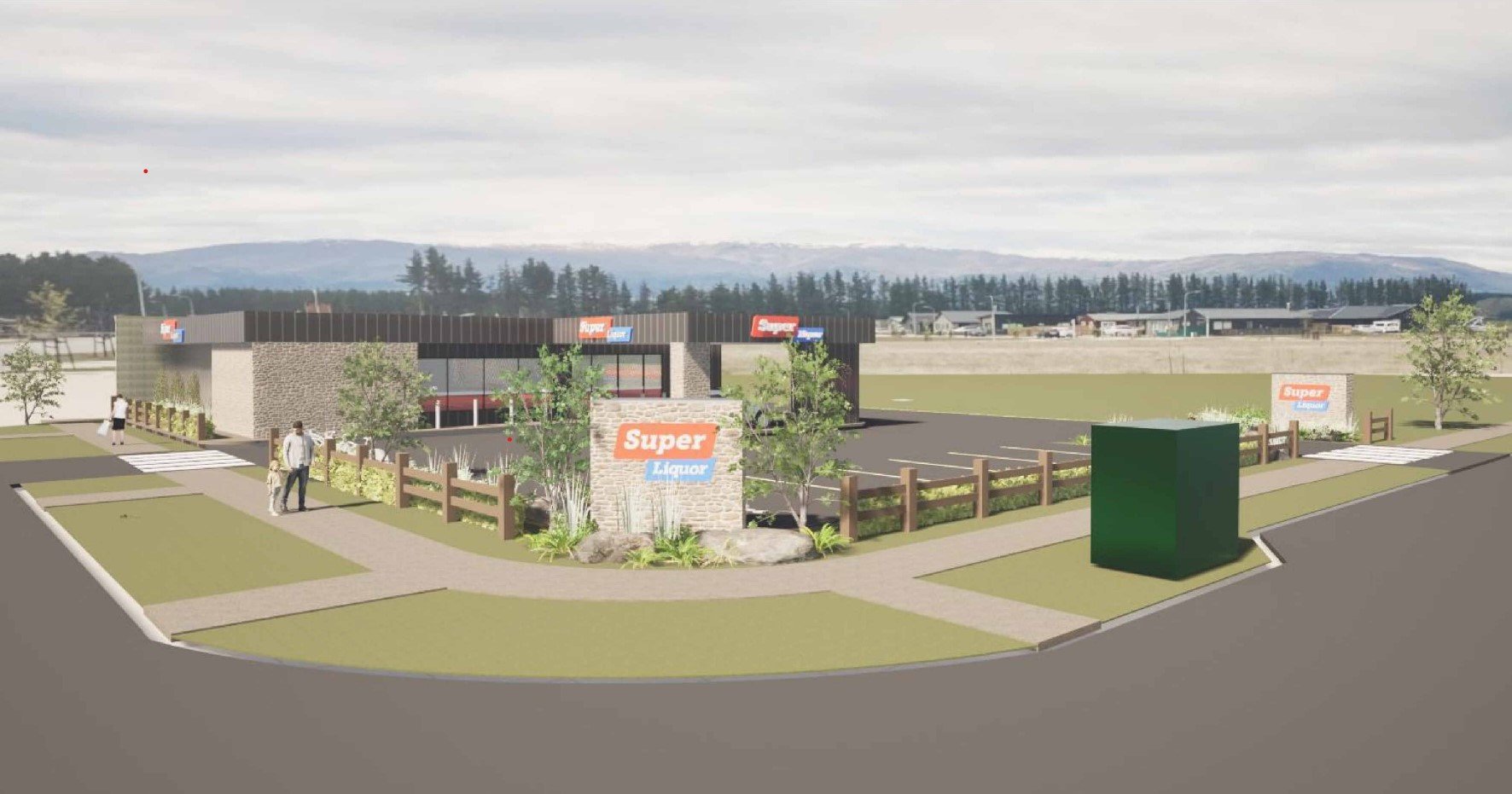 An artist’s impression of the proposed Longview Liquor Store at Lake Hāwea, as part of the...