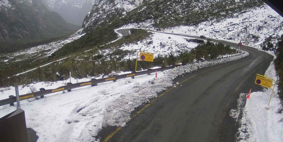 At the Homer Tunnel on Wednesday afternoon. PHOTO: MILFORD ROAD ALLIANCE