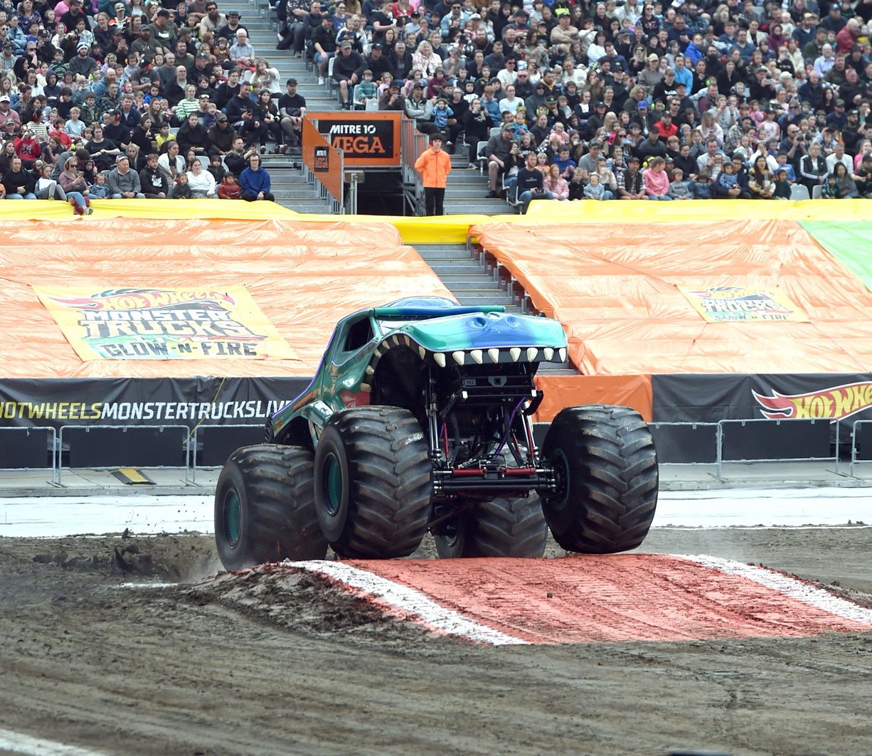 The first of two Hot Wheels Monster Truck Dunedin shows was held today at Forsyth Barr Stadium....