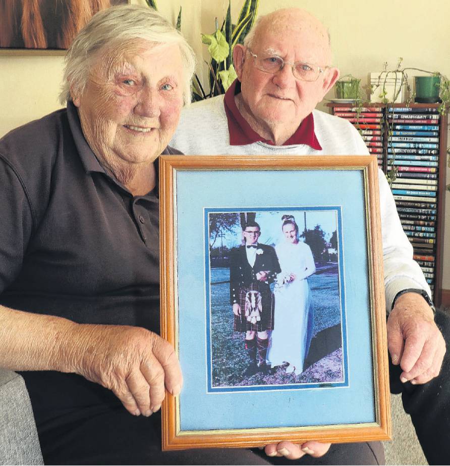 Ann and Ian Galbraith of Rangiora with their wedding photo from 1965. PHOTO: JOHN COSGROVE