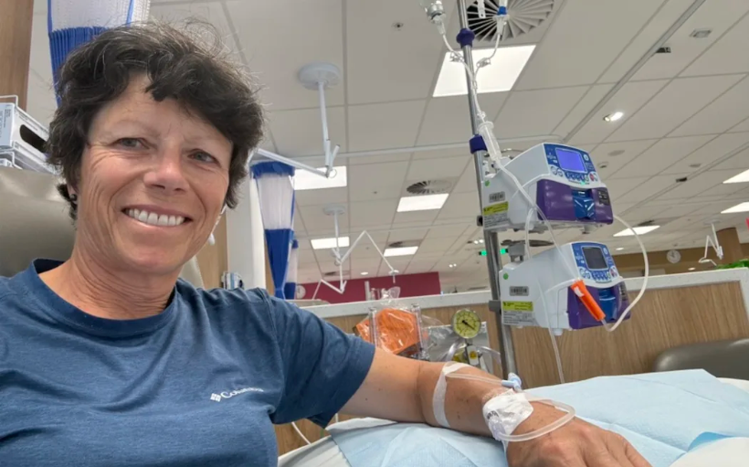 Jo Neep receiving treatment in Australia in the past year. Photo: Supplied