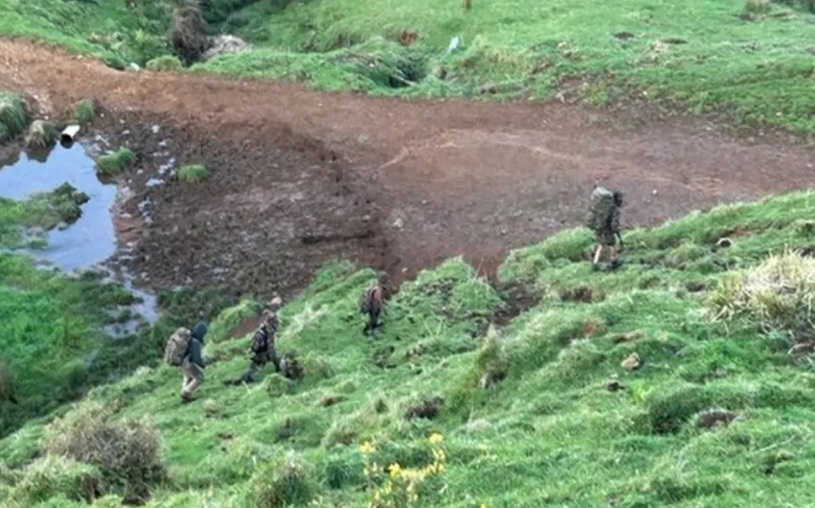 Two pig hunters took this image of Tom Phillips and the children while hunting in 2024. Photo:...