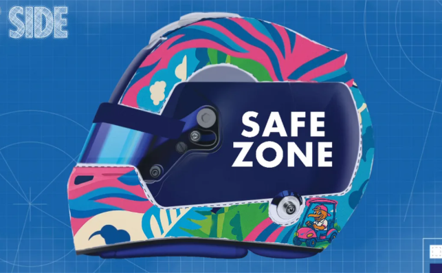 The new helmet design for Liam Lawson. Photo: Supplied / RED BULL
