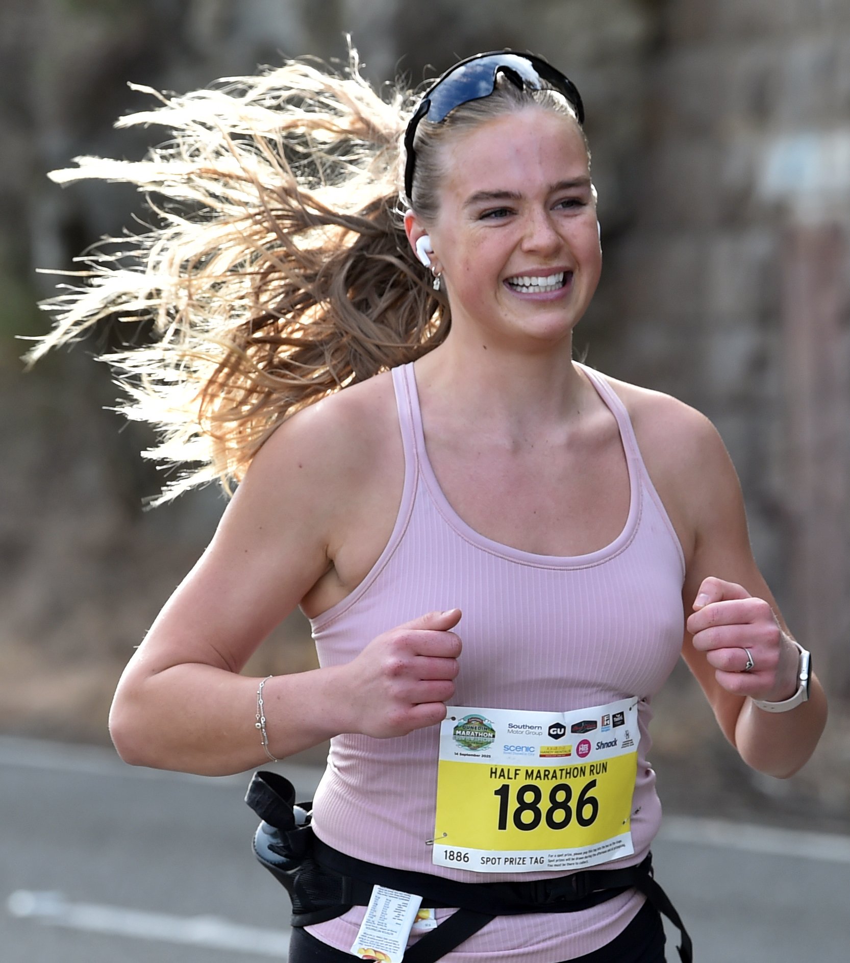 Ella Hilton-Jones is pleased to be out pounding the roads in the half-marathon. Photo: Peter...