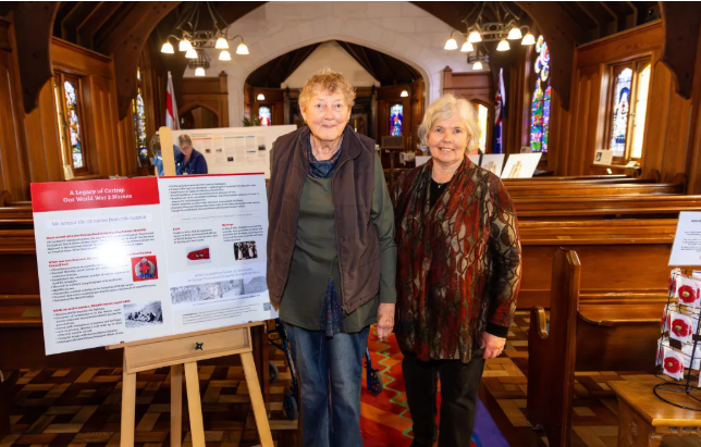 Andrea Grieve and Jennie Hamilton in the Nurses' Memorial Chapel at Christchurch Hospital. Photo:...
