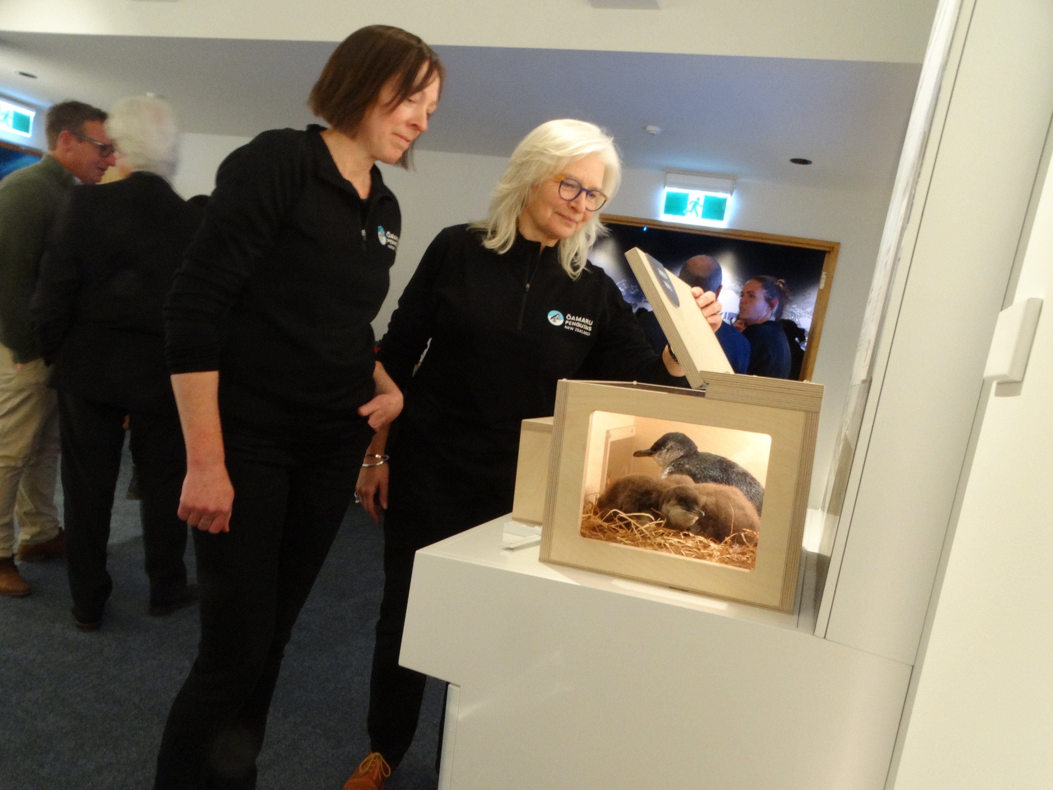 Oamaru Penguins science and environmental manager Dr Philippa Agnew (left) and operation and...