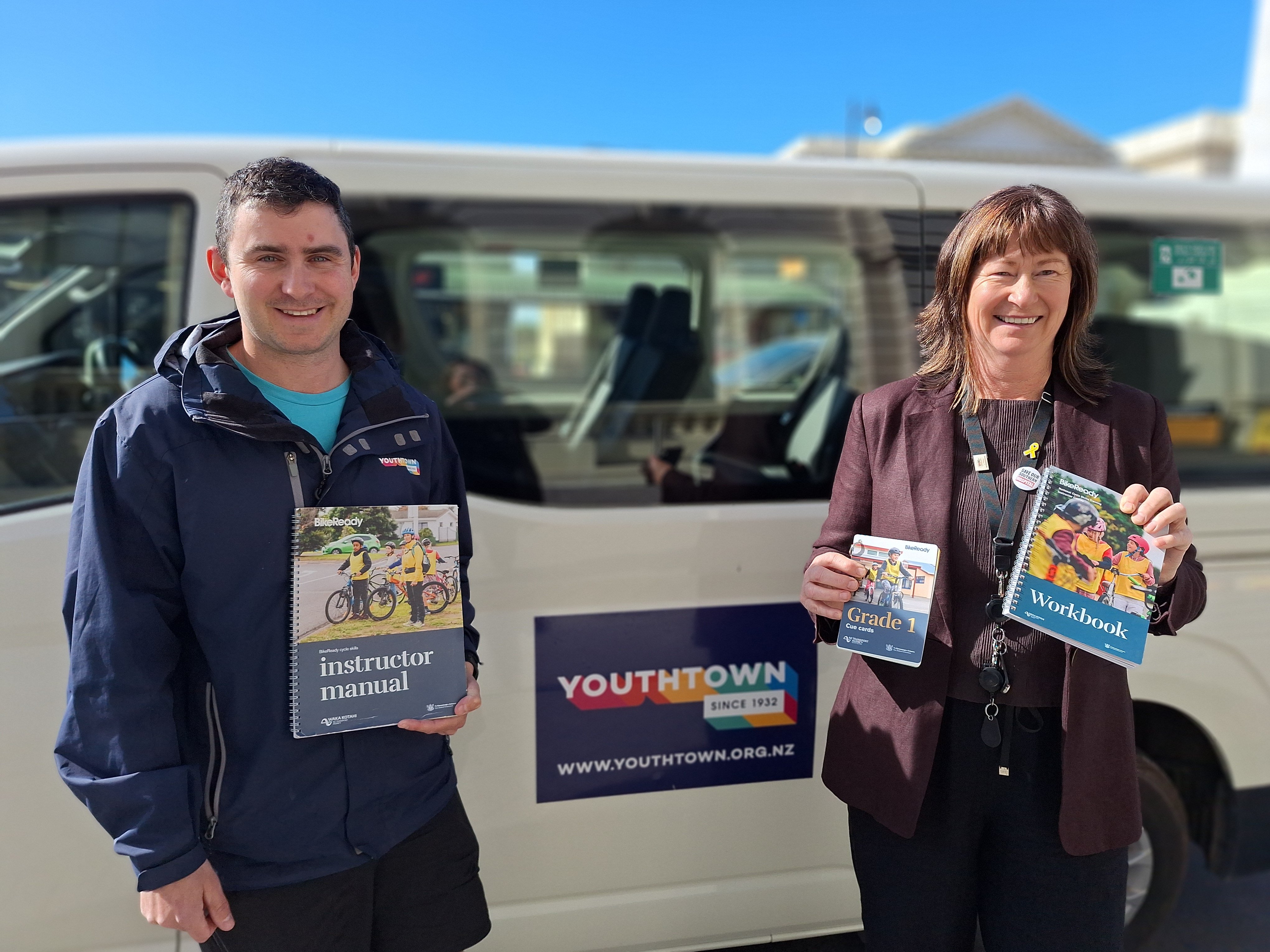 Youthtown Oamaru programme leader Kale Sandri and Waitaki District Council community educator and...
