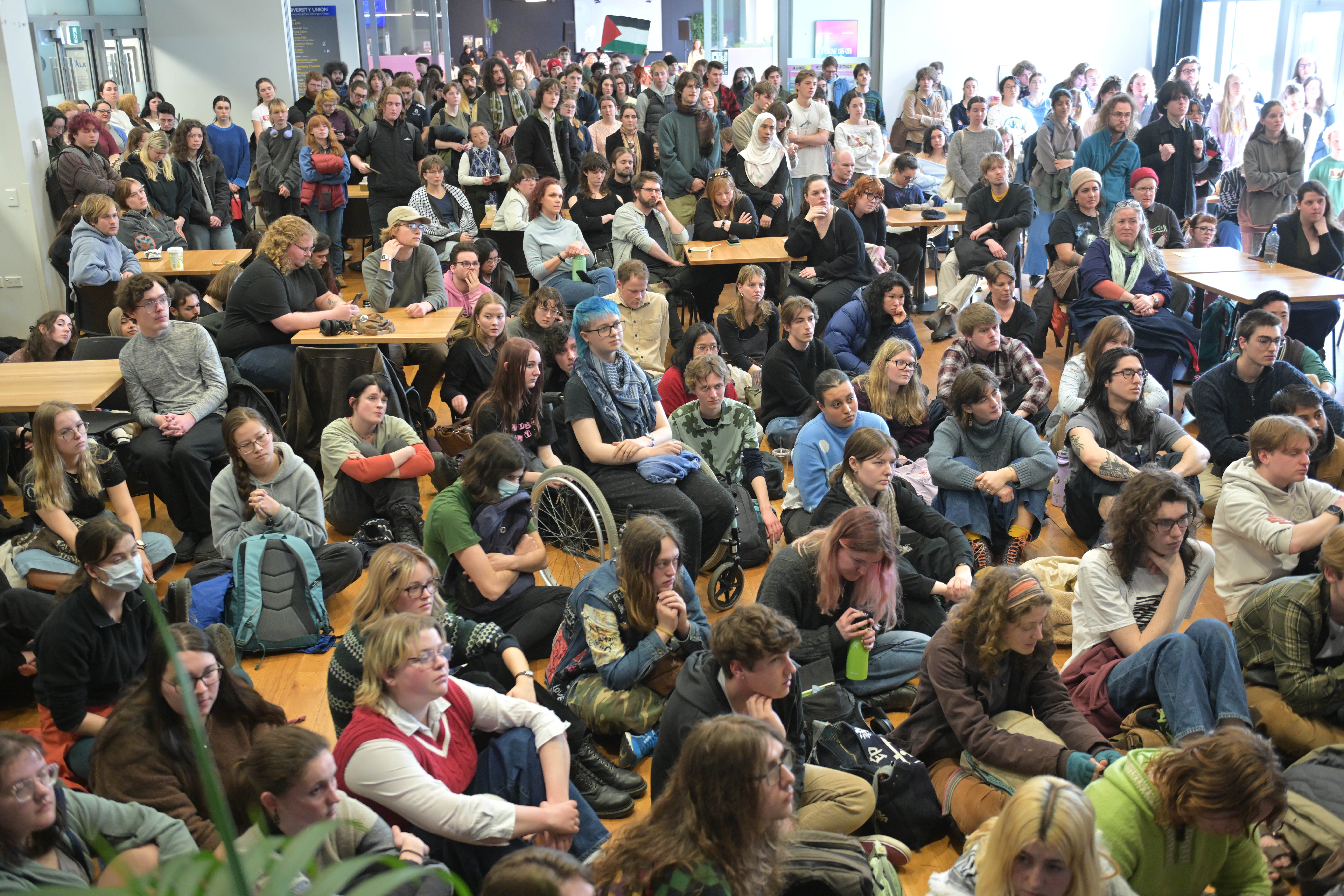 The OUSA student general meeting on BDS. PHOTO: GERARD O’BRIEN
