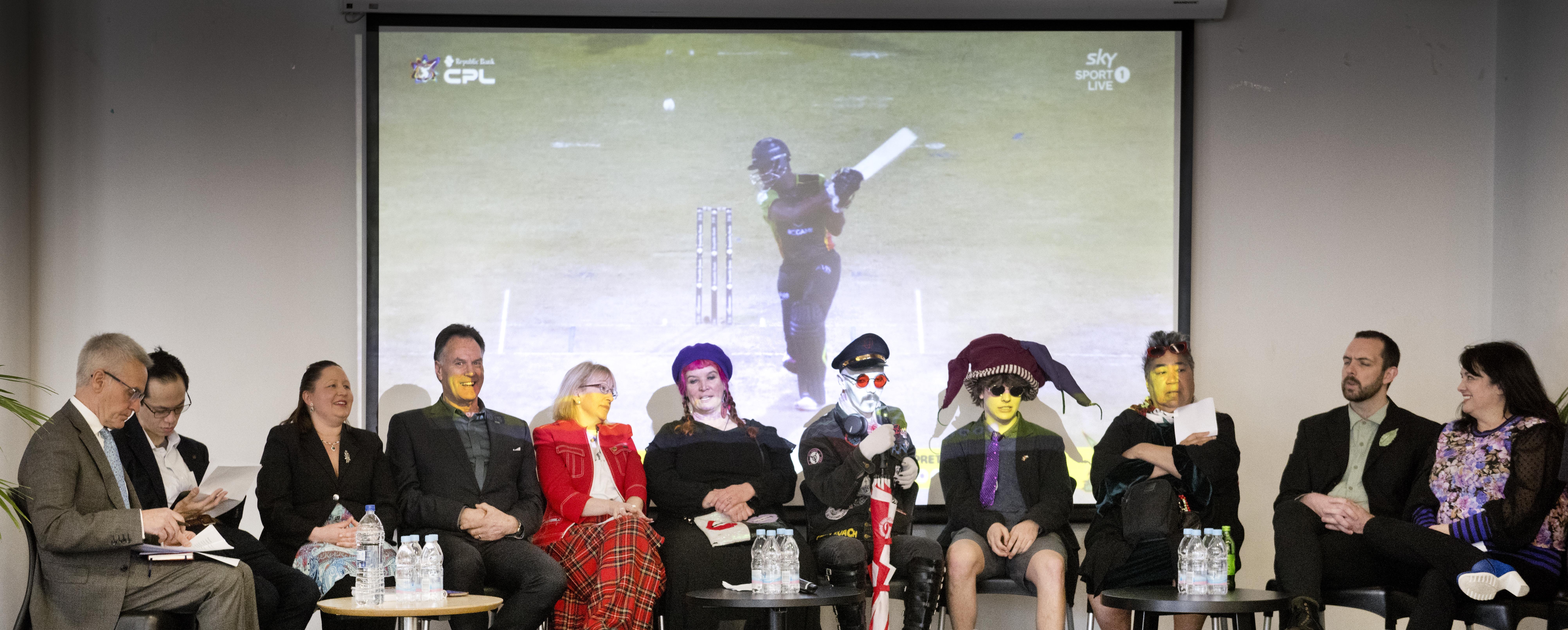Dunedin mayoral candidates (from left) Andrew Simms, Benedict Ong, Pamela Taylor, Jules Radich,...