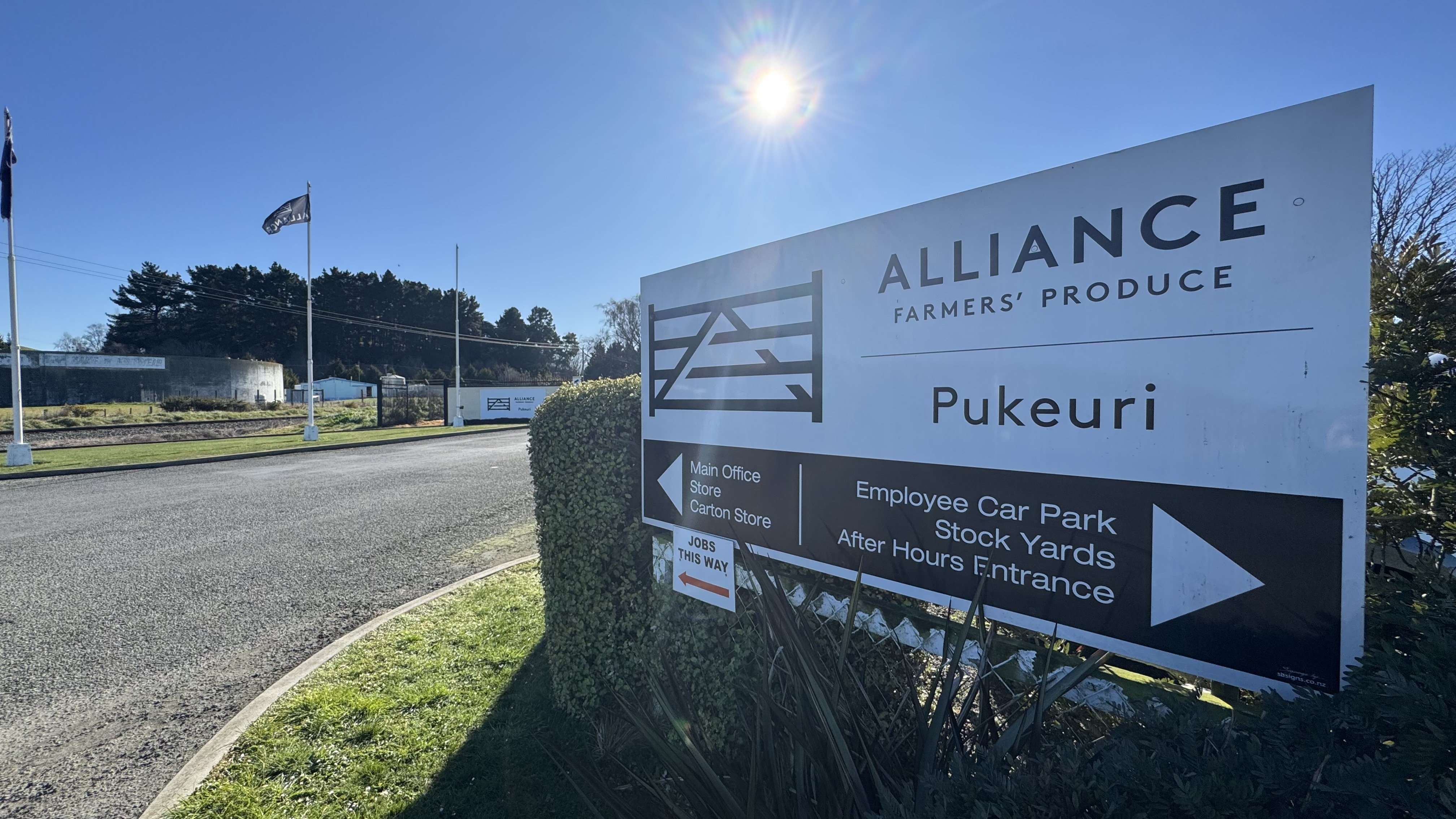 The entrance to Alliance Group’s Pukeuri plant  near Oamaru. PHOTO: ANDREW ASHTON.