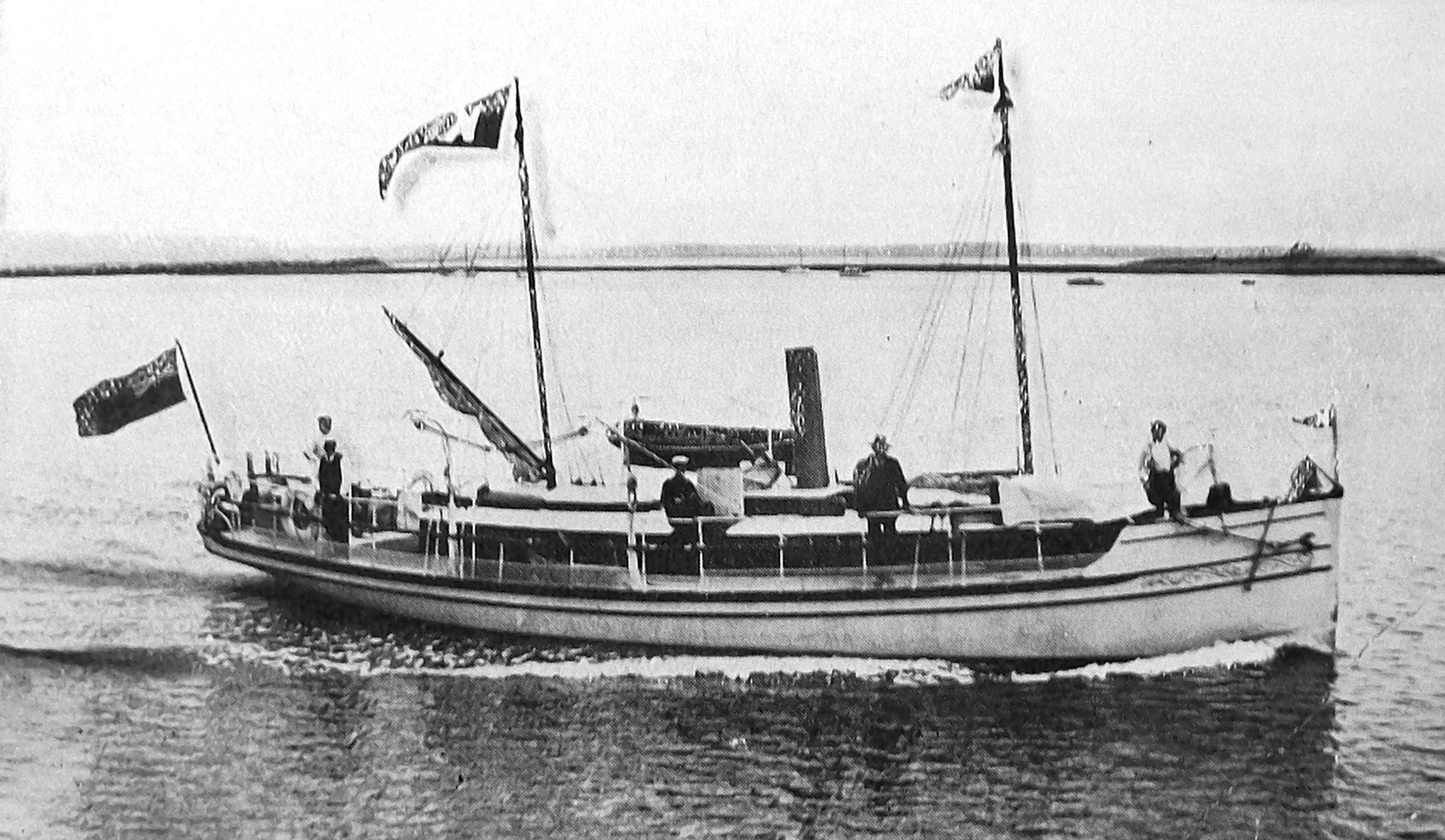 Queen of Beauty, Dr Moody's motor launch on Otago Harbour: 52 feet by 12ft 4in, 5ft 6in draught,...