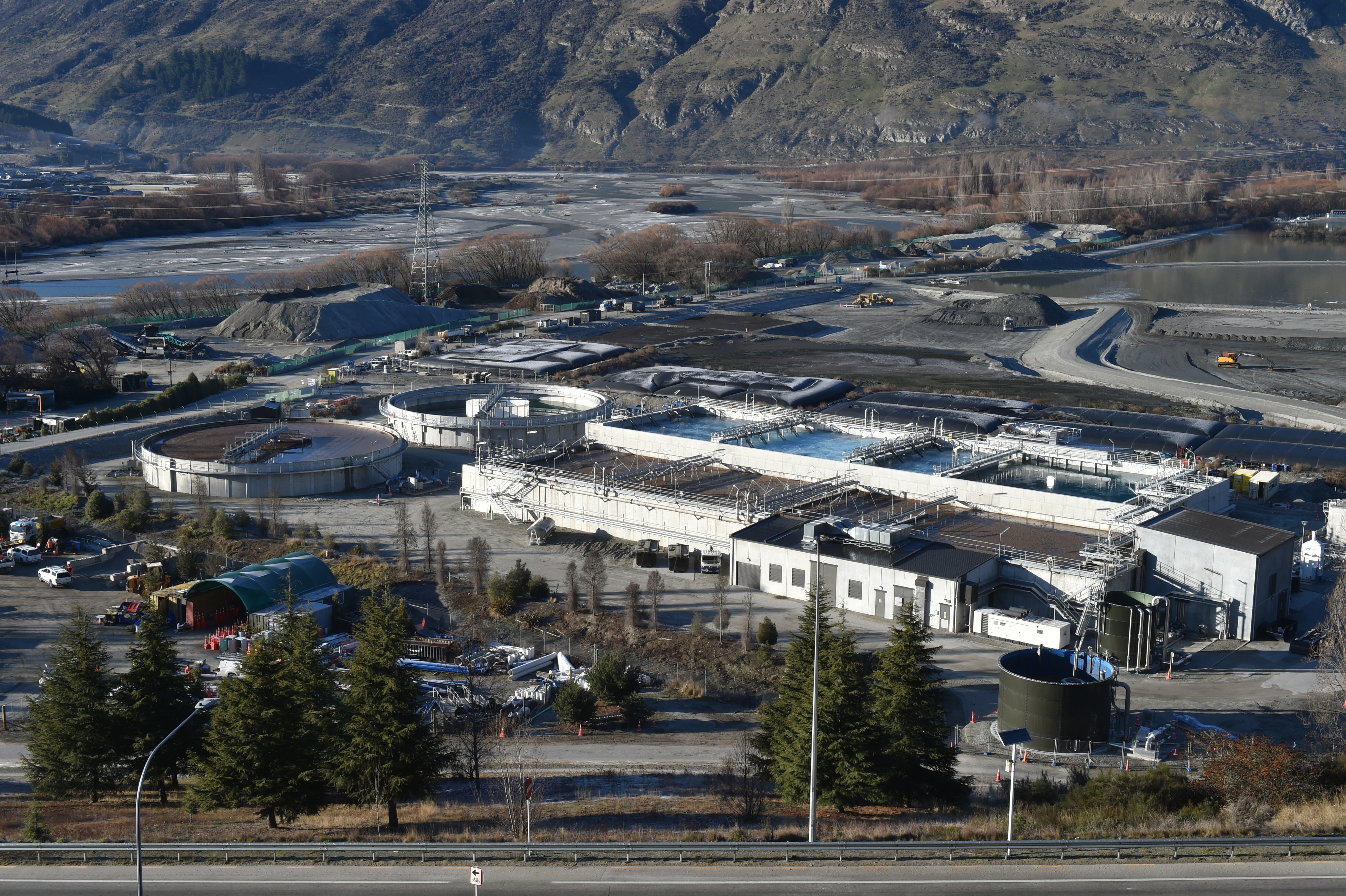 The Queenstown wastewater plant with the Shotover River at rear. PHOTO: GREGOR RICHARDSON