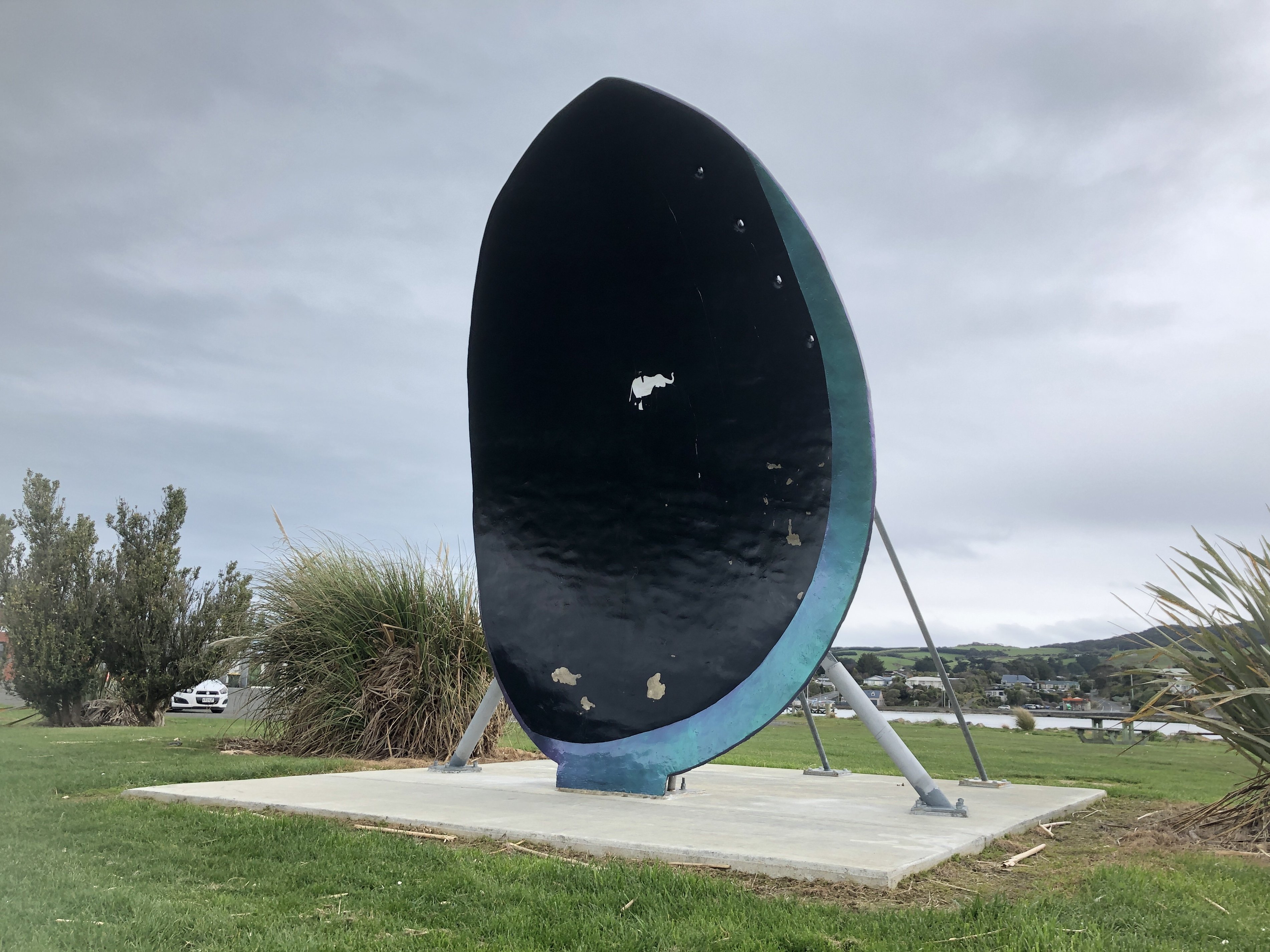 The shell stands more than 4m tall at Kohikohi Park in Riverton/Aparima, about 40 minutes from...