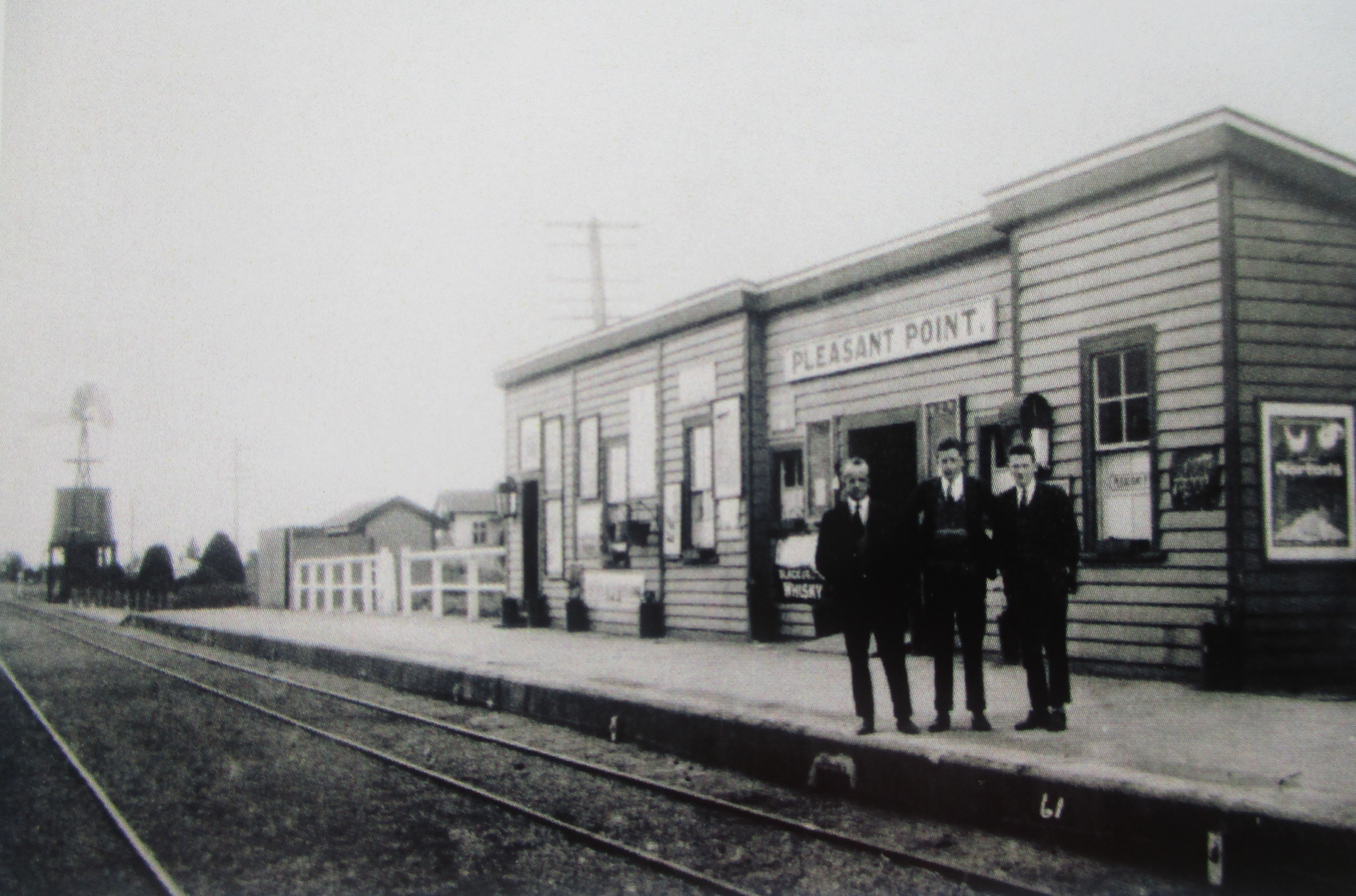 An early photograph of Pleasant Point’s 1875 railway station.